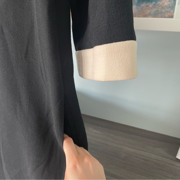 Vintage Gio Guerreri Wool Black and Beige Buttoned A-line ¾ Sleeves Dress - Picture 6 of 15